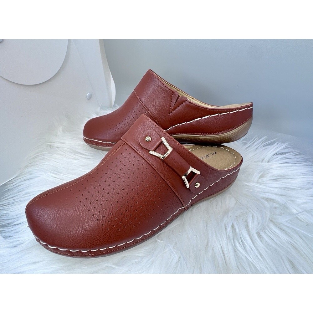 New W/o Box Flexus by Spring Step Horsebit Mule Clogs – EU 38 (US 7.5–8) Leather